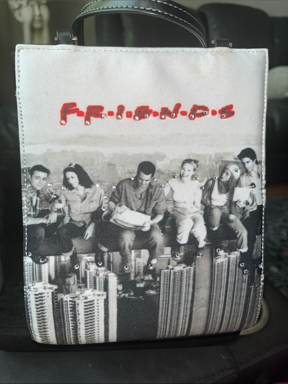 Vintage Black and White Friends Themed Bag
